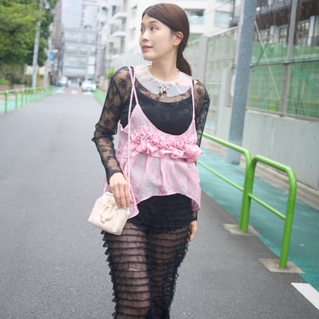 【 natsumi osawa 予約 】 floral lace pleats tops -2026年8月～9月発送予定-