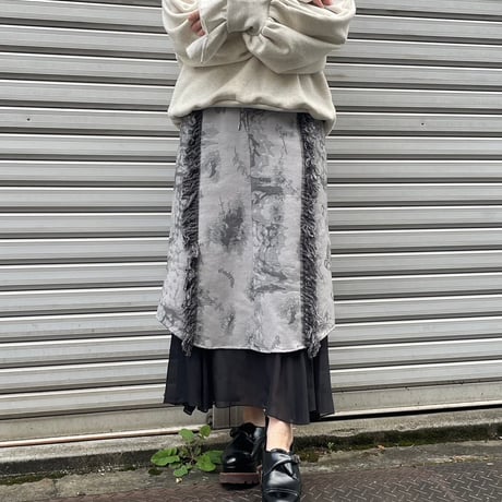 【 nagisa 】 shadow contour jacquard skirt (スカート)