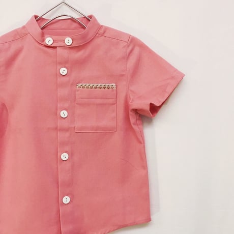 【 melenani 】grandpa shirt -pink-