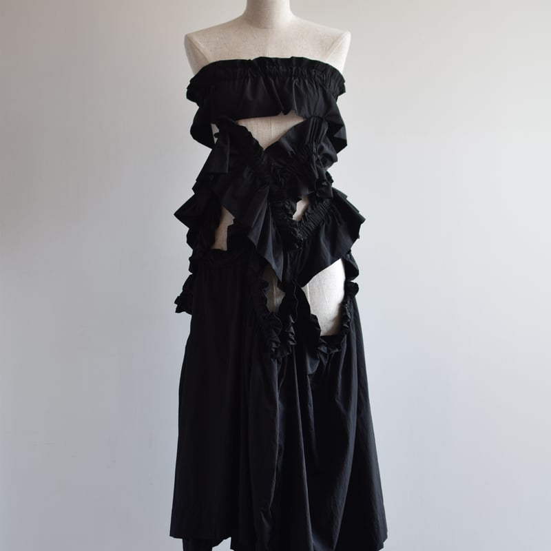 HOUGA 】kiki frill dress (ロングスカート兼ドレス) | 木宮商店 HOUGA 】kiki frill dress (ロングスカート兼ドレス) | 木宮商店