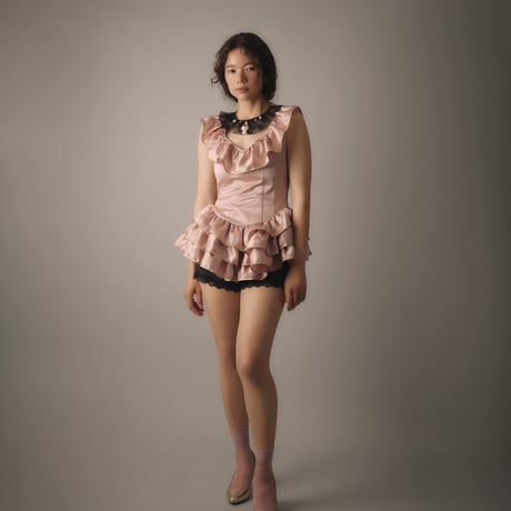 【 natsumi osawa 予約 】 vintage satin frill mini dress -2026年8月～9月発送予定-