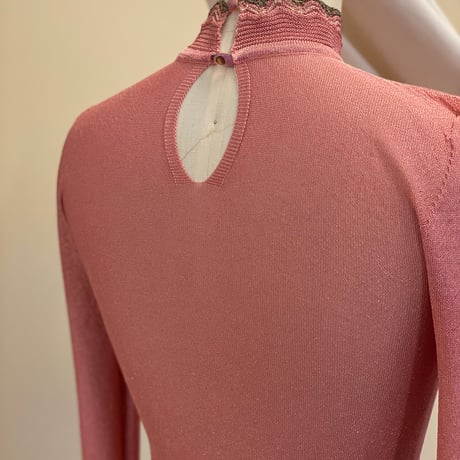 【 ritsu 予約 】Beer bottle button lamé knit turtleneck -2026年9月～11月発送予定-