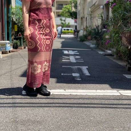 【 ritsu 】 Wave-pattern lame knited dress
