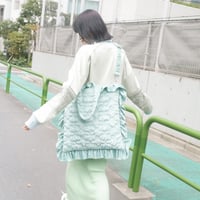 【 ritsu 予約 】Sazanka quilted velour pillow bag -2026年9月～11月発送予定-