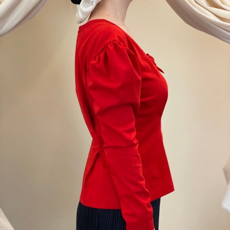 【 Kanako Tamura 予約 】 Cotton Bow Long Sleeve Tee  -2026年9月発送予定-