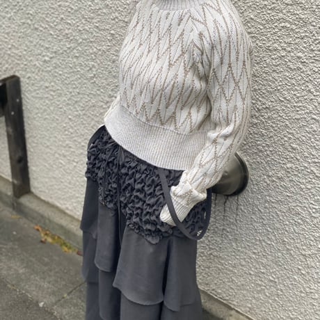 【 Create Clair 】Knit pleats short pullover (ニット)