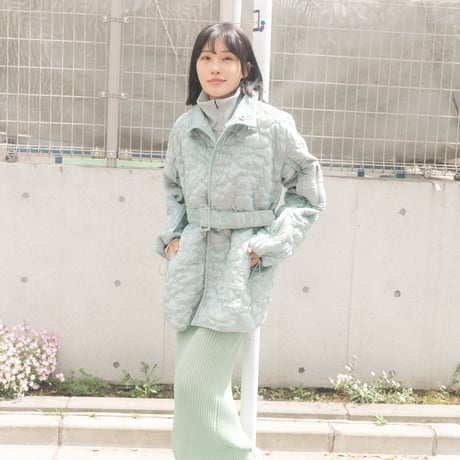 【 ritsu 予約 】Sazanka quilted velour coat -2026年9月～11月発送予定-