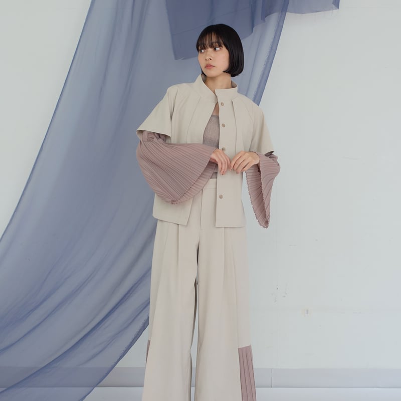 Kana Kawasaki 】pleats sleeve jacket (ジャケット) | Kana Kawasaki 】pleats sleeve jacket (ジャケット) |