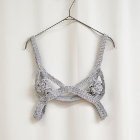 【 FAD distortion 】Crochet roll flower bustier (ビスチェ)