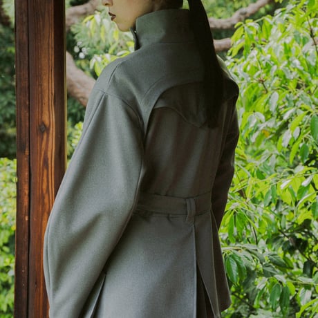 【 jesh 予約】 Pleats pocket Coat Dress / Gray -2026年9月～11月発送予定-