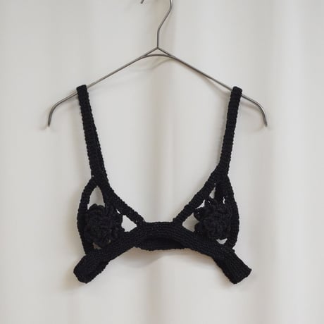 【 FAD distortion 】Crochet roll flower bustier (ビスチェ)
