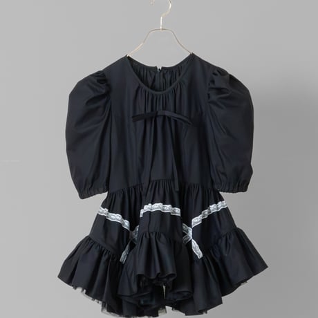 【 overlace 】 curve hem yoke blouse (ブラウス)