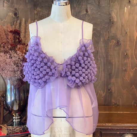 【 natsumi osawa 】 bubble shape camisole -purple- (キャミソール)