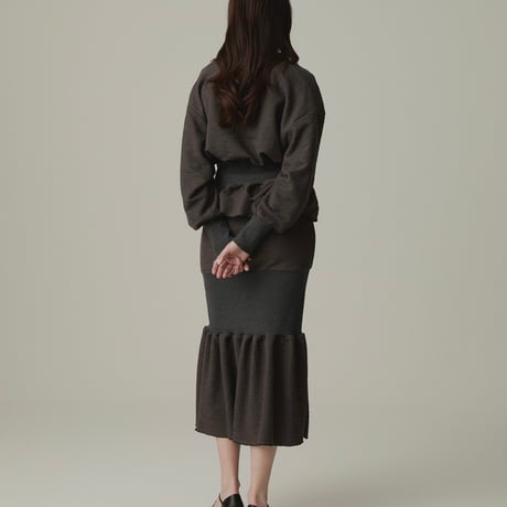 【 raiMu 】 Tweed Jersey Mermaid Skirt (スカート)