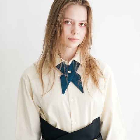 【 daichïogata 予約 】 CORDUROY CROSSTIE SHIRT -IVORY- -2026年9月発送予定-