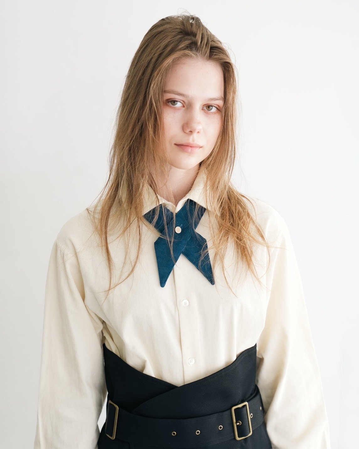daichïogata 予約 】 CORDUROY CROSSTIE SHIRT -IVO
