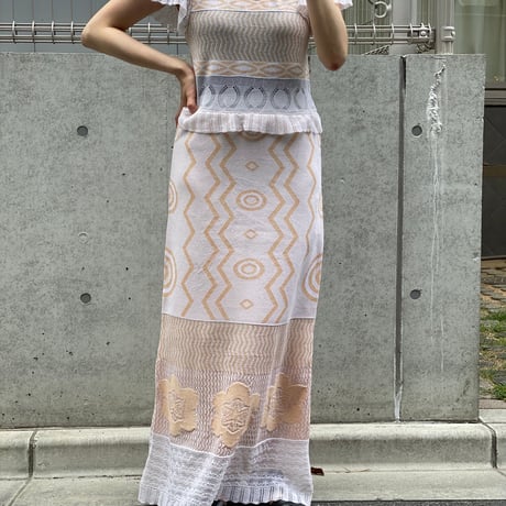 【 ritsu 】 Wave-pattern lame knited dress