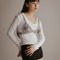 【 FAD distortion 】Crochet roll flower bustier (ビスチェ)
