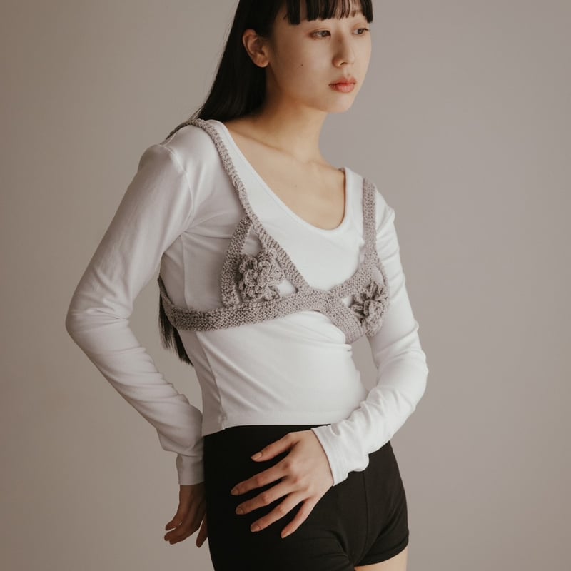 oll Emma 何気ない crochet bustier コットンビスチェ