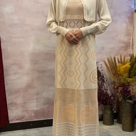 【 ritsu 】 Wave-pattern lame knited dress