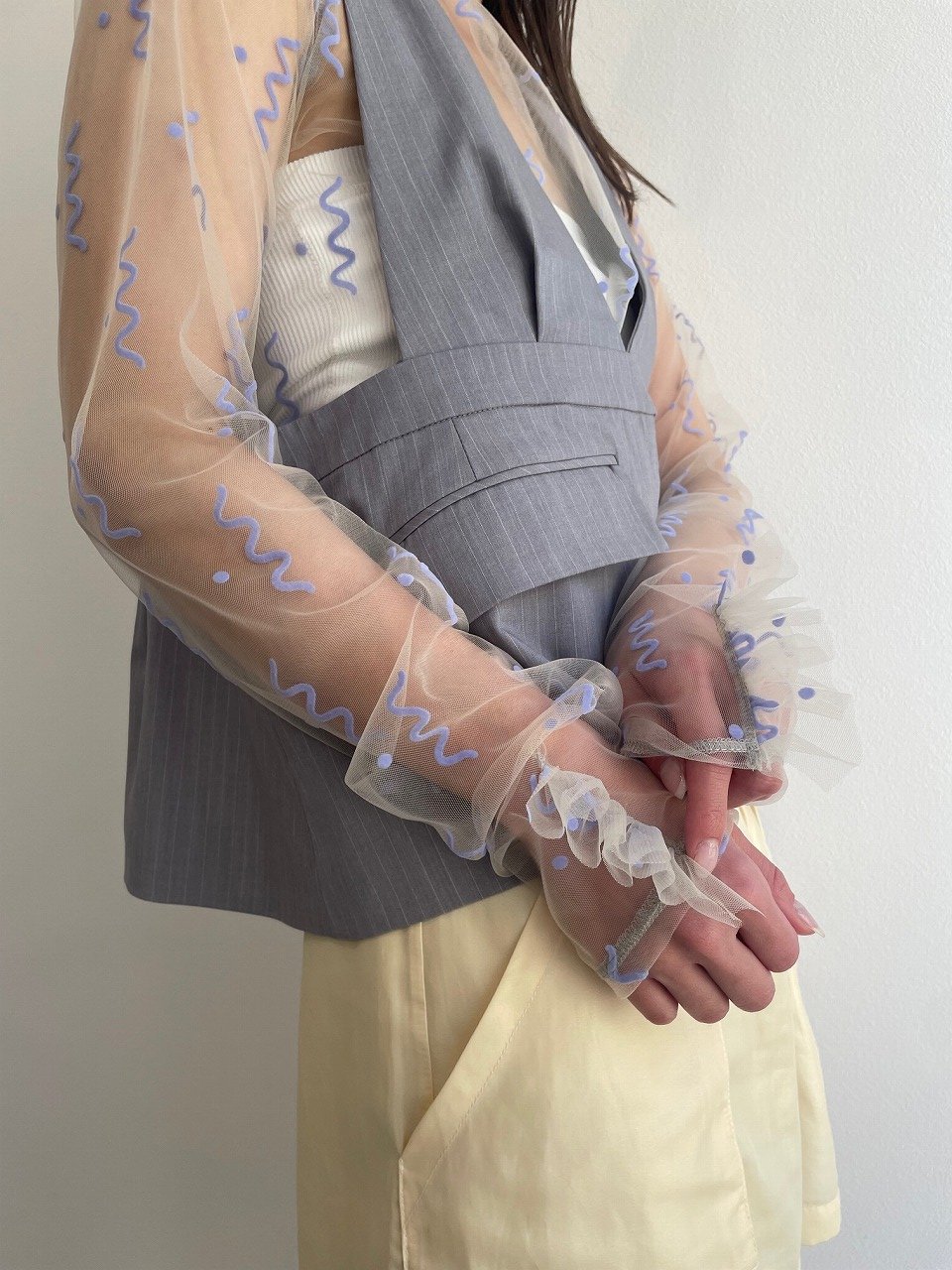 PoI 】 sheer tulle top naminami (トップス) | 木宮商店 PoI 】 sheer tulle top naminami (トップス) | 木宮商店