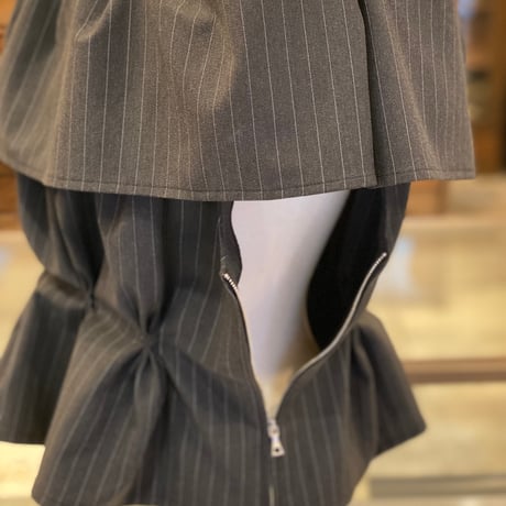 【 overlace 】striped waist tuck blouse (ブラウス)