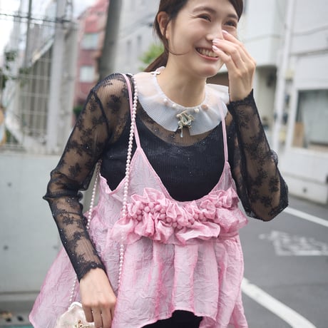 【 natsumi osawa 予約 】 shibori frill camisole -2026年8月～9月発送予定-