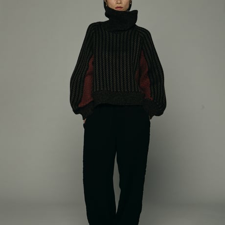 【 jesh 予約 】 Herringbone × Dobby weave knit pullover (プルオーバー)