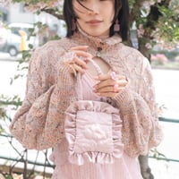 【 ritsu 予約 】Sazanka quilted satin pillow bag mini -2026年9月～11月発送予定-