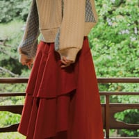 【 jesh 予約】 Back ruffle skirt (スカート) / Red