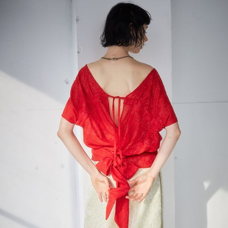 【 kwotias 】 Cut jacquard blouse (ブラウス)