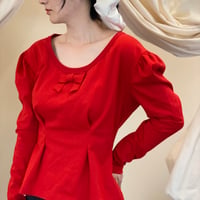 【 Kanako Tamura 予約 】 Cotton Bow Long Sleeve Tee  -2026年9月発送予定-