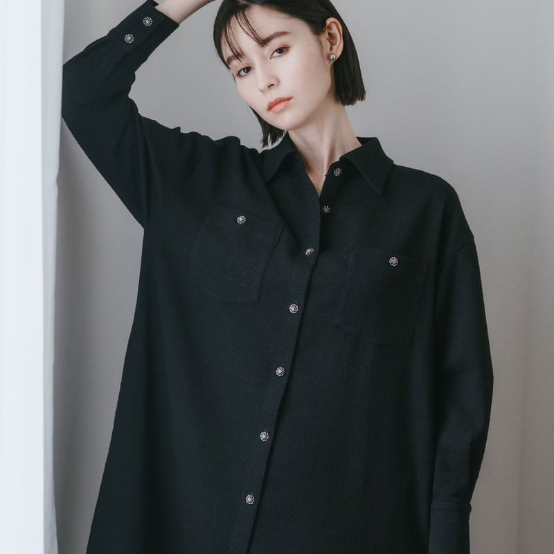 Ruimeme 予約 】tweed shirt dress / navy -2026年9月