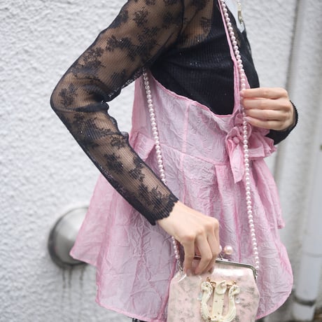 【 natsumi osawa 予約 】 floral lace pleats tops -2026年8月～9月発送予定-