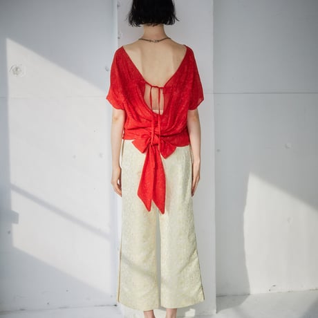 【 kwotias 】 Cut jacquard blouse (ブラウス)