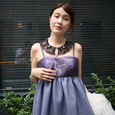 【 natsumi osawa 予約 】 swan embroidered tulle bustier -2026年8月～9月発送予定-