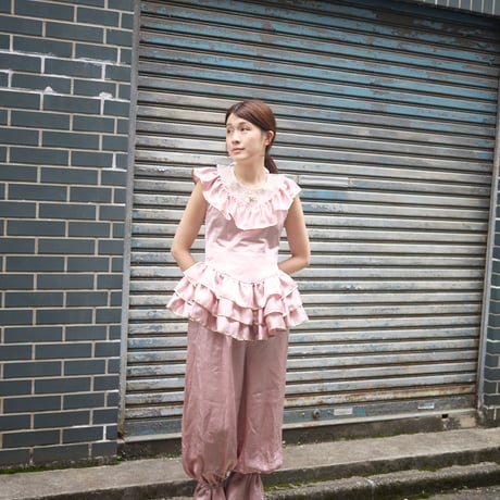 【 natsumi osawa 予約 】 vintage satin frill mini dress -2026年8月～9月発送予定-