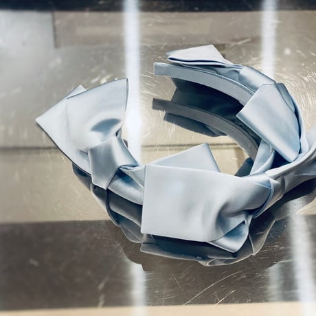 【 Kanako Tamura 】 Satin Ribbon Headband (ヘッドドレス：Light blue)