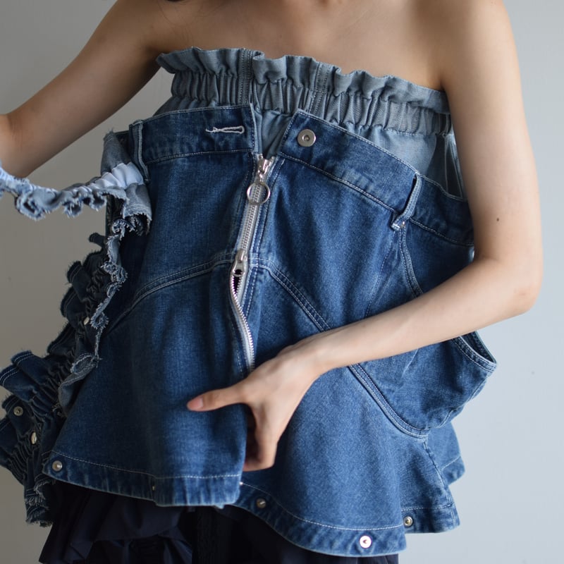 HOUGA 】jean skirt tops (スカート兼トップス) | 木宮商店 -蔵前-