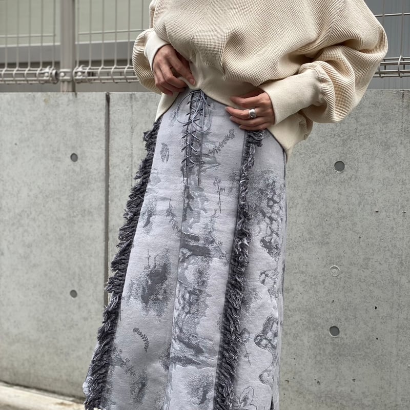 nagisa 】shadow contour jacquard skirt (スカート) 