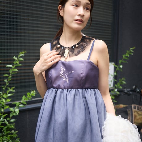 【 natsumi osawa 予約 】 swan embroidered tulle bustier -2026年8月～9月発送予定-