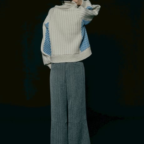 【 jesh 予約 】 Herringbone × Dobby weave knit pullover (プルオーバー)