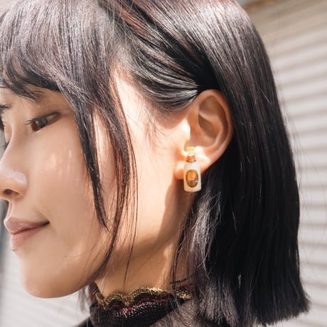 【 ritsu 予約 】Mini Beer Bottle earrings (set) 木宮商店限定  -2026年9月～11月発送予定-