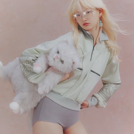 【 ritsu 予約 】KIKU embroidered overseized track jacket -2026年9月～11月発送予定-