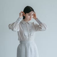 【 Ruimeme 予約 】botanical jacquard blouse / ice gray -2026年9月～11月発送予定-