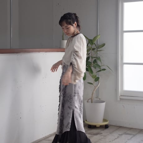 【 nagisa 】 shadow contour jacquard skirt (スカート)