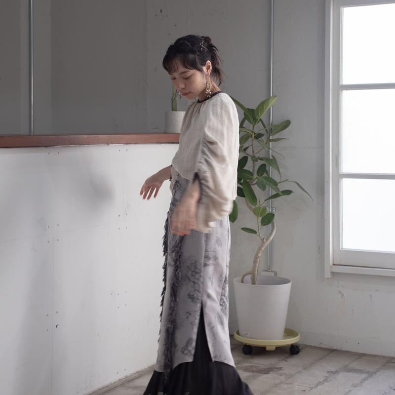 nagisa 】shadow contour jacquard skirt (スカート) 