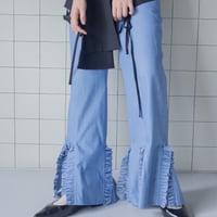 【 PoI 】 chambray frill pants