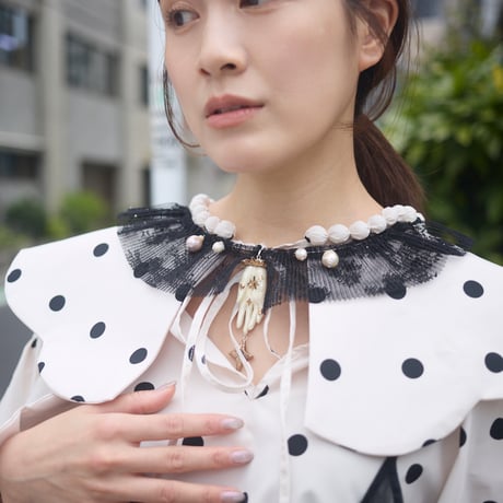 【 natsumi osawa 】 twinkle collar necklace 手 Hand（light blue）