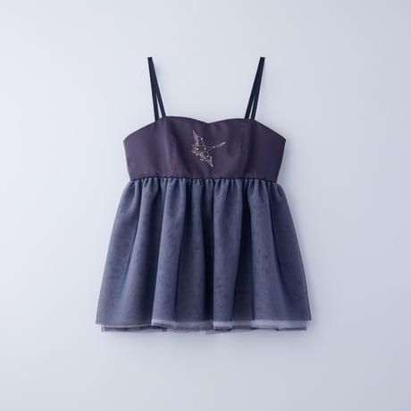 【 natsumi osawa 予約 】 swan embroidered tulle bustier -2026年8月～9月発送予定-